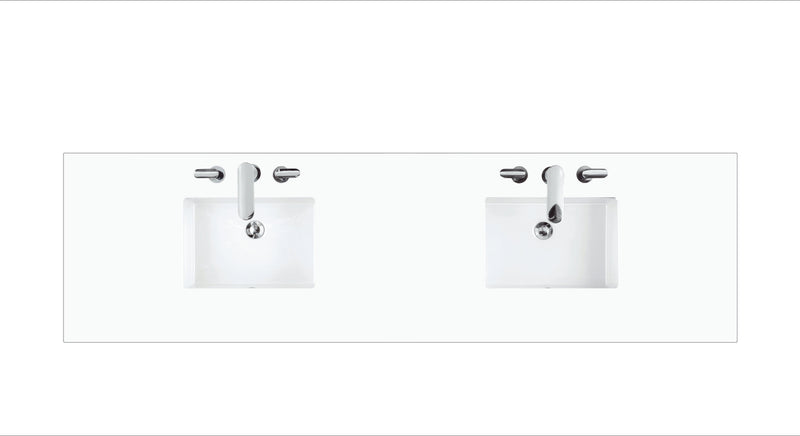 James Martin 050-S84-WZ-SNK 84" Double Top, 3 CM White Zeus Quartz
