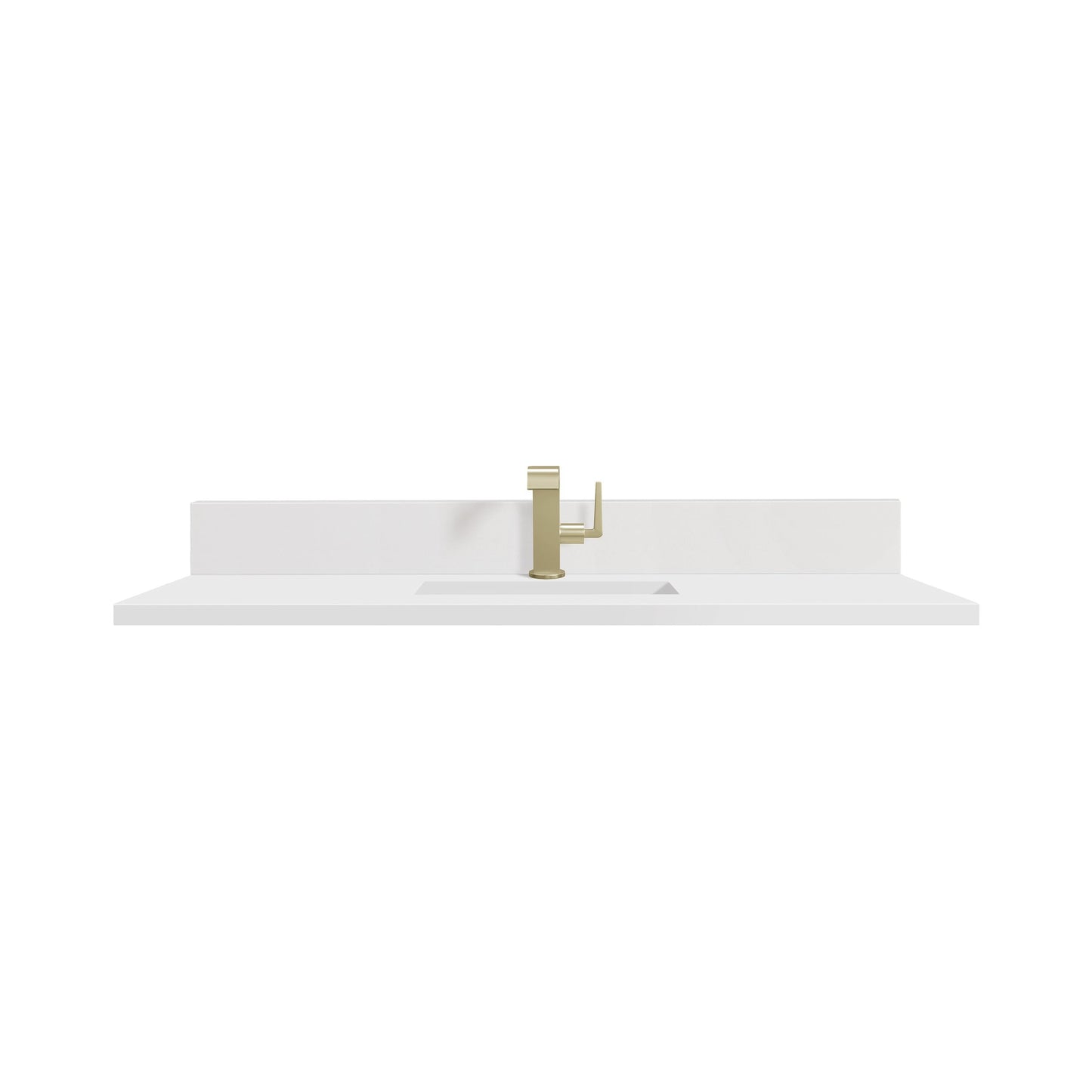 James Martin 051-S48-BS-WZ 48" Single Top, Single-Hole, 3 CM White Zeus Quartz With Backsplash & Sink