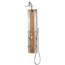 Load image into Gallery viewer, Pulse 1050 Bali ShowerSpa Bamboo Wood Shower Panel Brown Stainless Steel