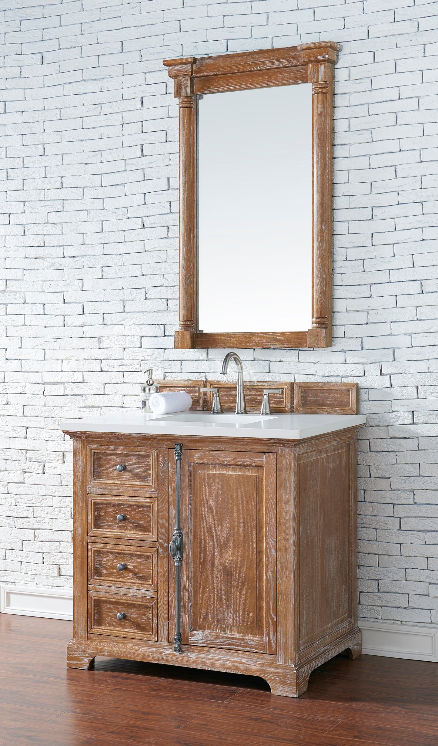 James Martin 238-105-5511-3WZ Providence 36" Single Vanity Cabinet With 3 CM Top - Driftwood