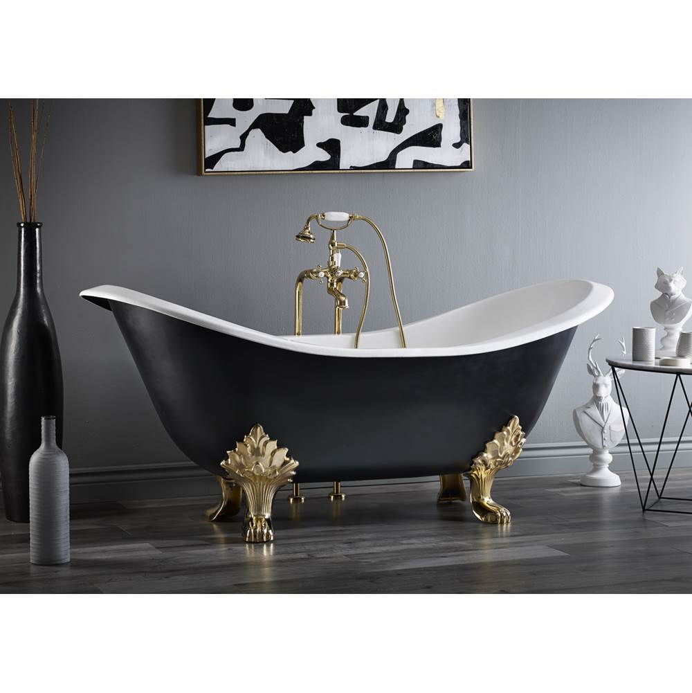 Cheviot 2150-WW-7 Regency Cast Iron Bathtub With Lion Feet And Faucet Holes