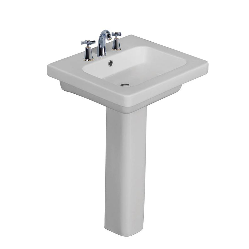 Barclay 3-1068WH Resort 500 Pedestal Lavatory - 8 Widespread - White