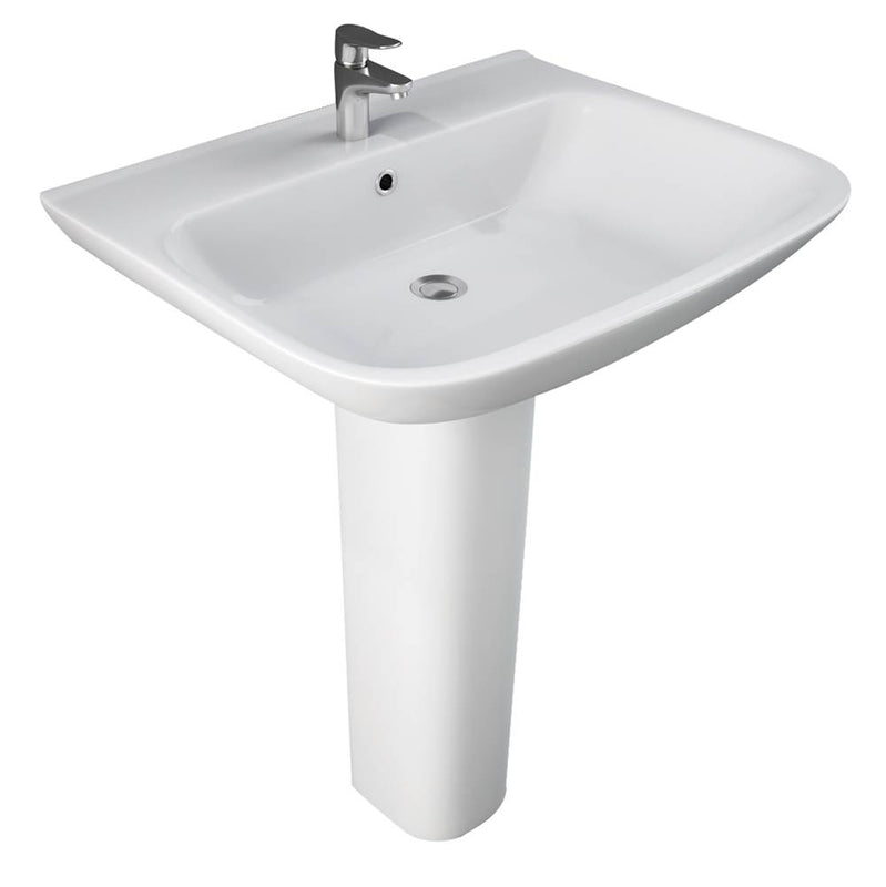 Barclay 3-1128WH Eden 650 Pedestal Lavatory 8 Widespread  - White