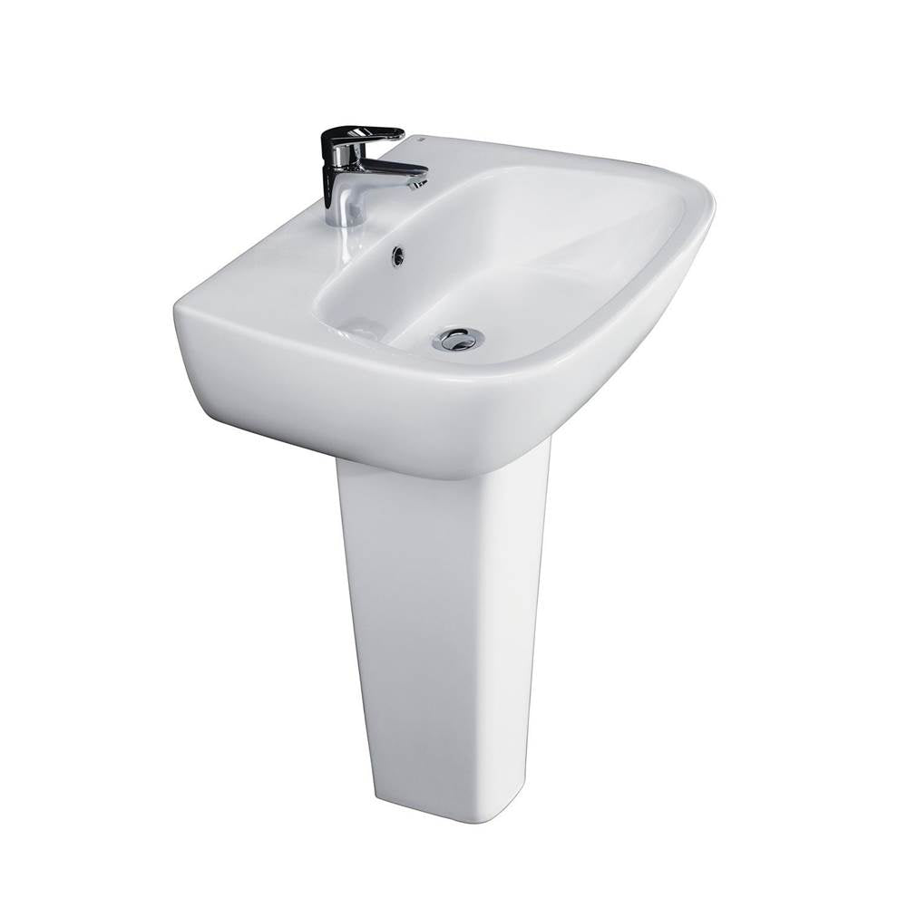 Barclay 3-148WH Elena 500 Pedestal Lavatory 8 Widespread  - White