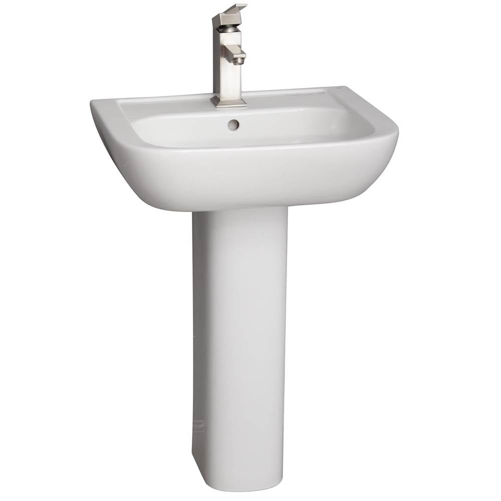 Barclay 3-2011WH Caroline 550 Pedestal Lavatory - 1 Hole  - White