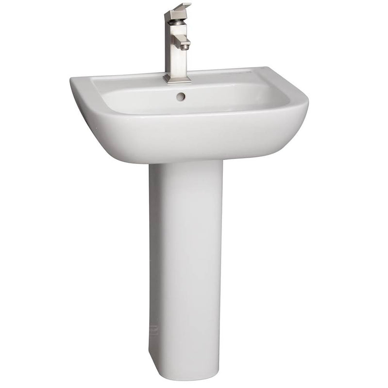 Barclay 3-2011WH Caroline 550 Pedestal Lavatory - 1 Hole  - White