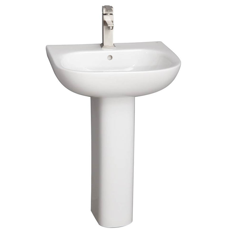 Barclay 3-2021WH Tonique 450 Pedestal Lavatory - 1 Hole  - White