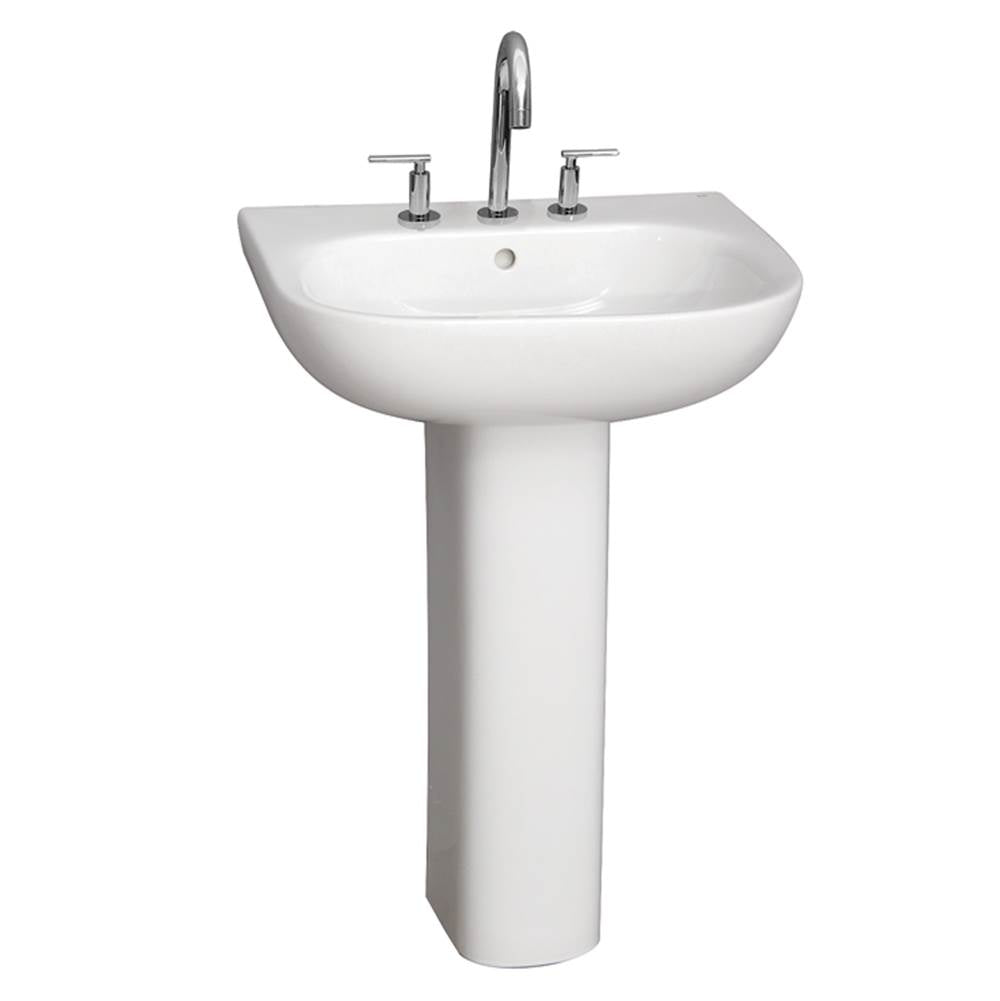 Barclay 3-2038WH Tonique 550 Pedestal Lavatory - 8 Widespread - White