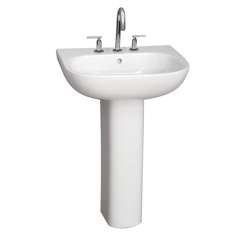 Barclay 3-2038WH Tonique 550 Pedestal Lavatory - 8 Widespread - White