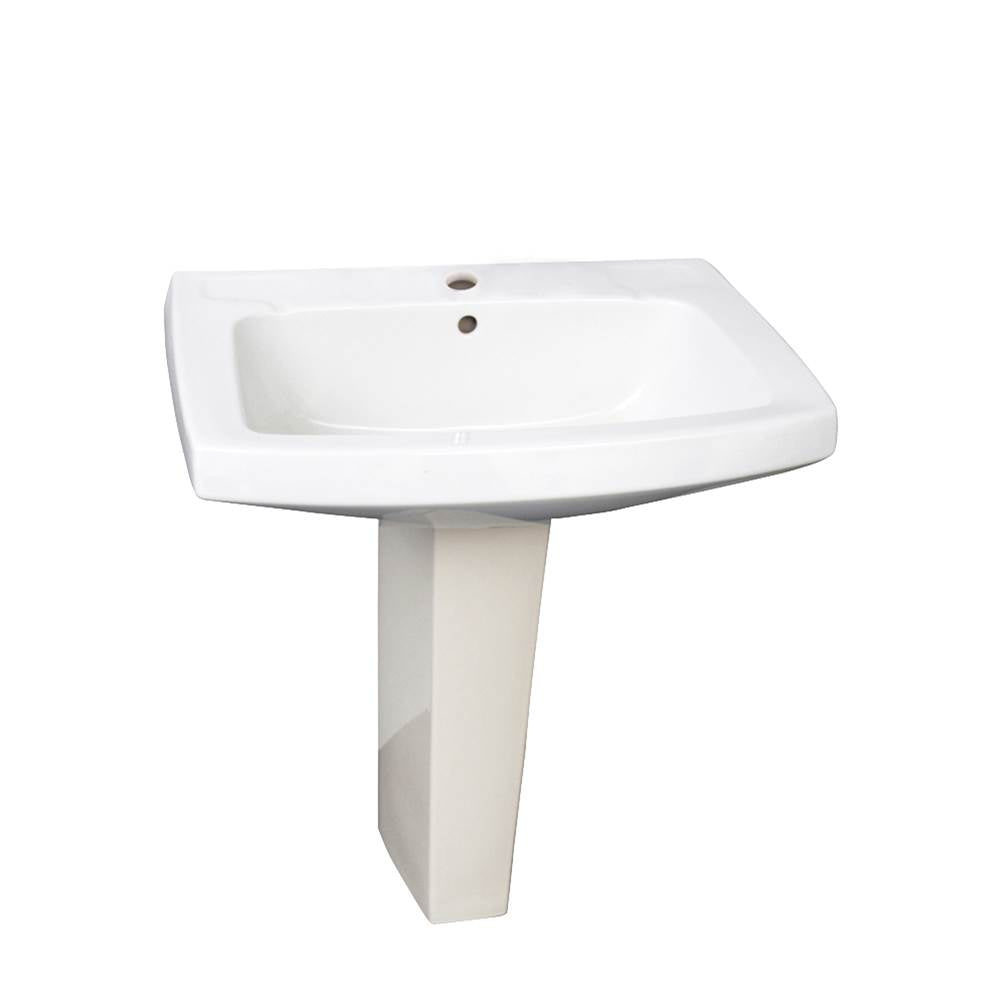 Barclay 3-971WH Galaxy 28 Ped Lavatory 1 Faucet Hole  - White