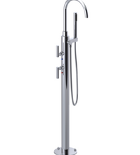 Load image into Gallery viewer, Rubinet 3GGLL Floor Mount Tub Filler with Hand Held Shower with La Salle Spout
