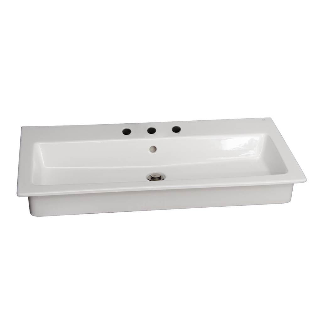 Barclay 4-2068WH Harmony 35 Drop - in wash Basin 8 Widespread  - White