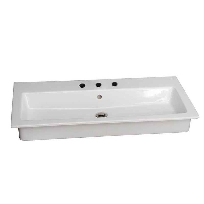 Barclay 4-2078WH Harmony 47 Drop - in wash Basin 8 Widespread  - White