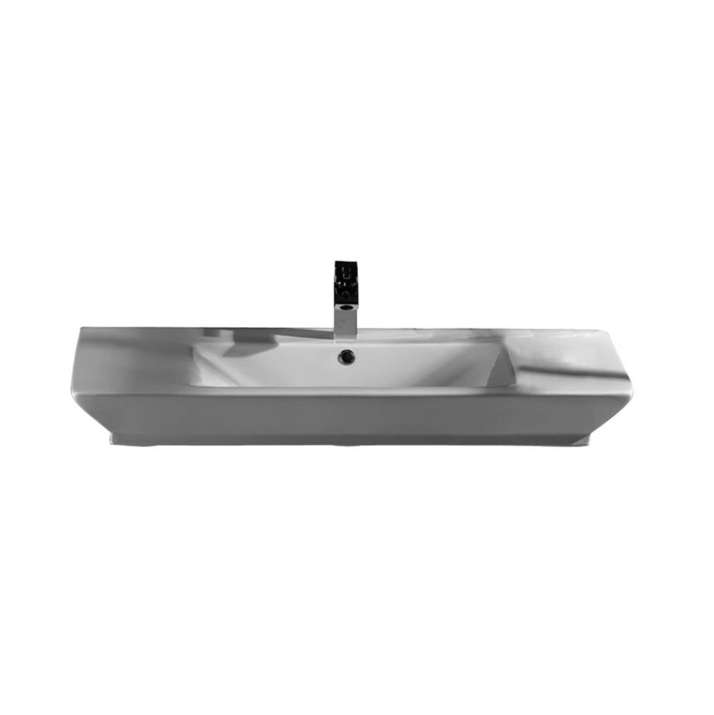 Barclay 4-362WH Opulence Above Counter Basin 1 - Hole 39 - 1/2 Rect. Bowl  - White