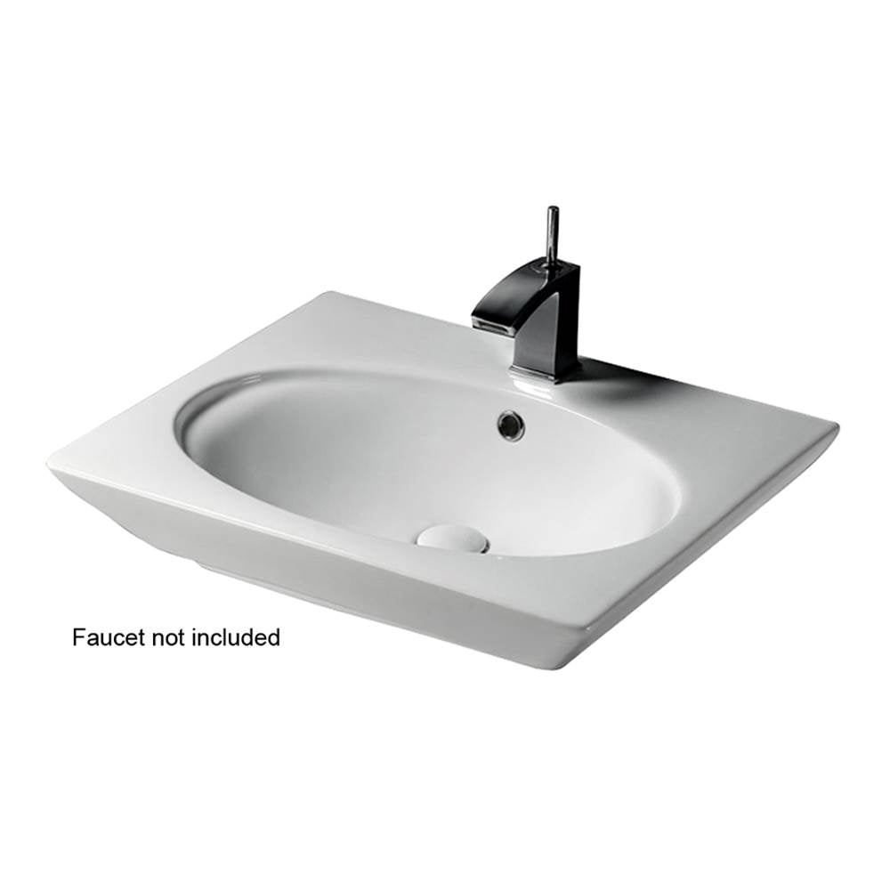 Barclay 4-371WH Opulence Wall - Hung Basin Oval Bowl 1 - Hole  - White