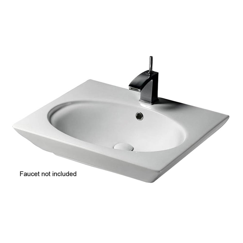 Barclay 4-371WH Opulence Wall - Hung Basin Oval Bowl 1 - Hole  - White