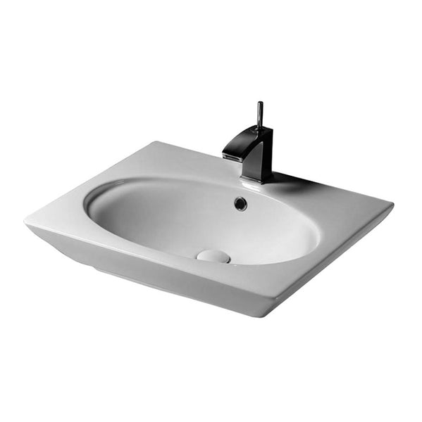 Barclay 4-375WH Opulence Above Counter Basin 23 Oval Bowl 8 Widespread  - White