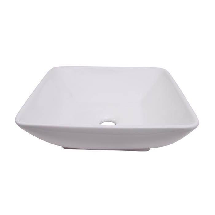 Barclay 4-438WH Carlos 16 Square Above Counte Basin  - White