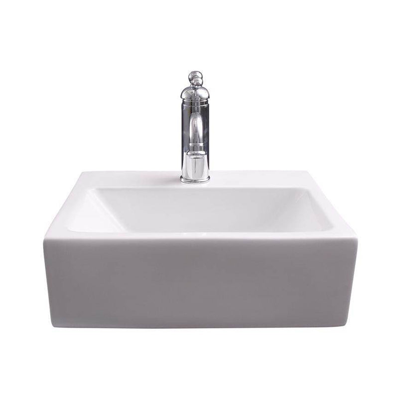 Barclay 4-9060WH Linden Rect 16 - 3/4 Wall Hung 1 Faucet Hole  - White