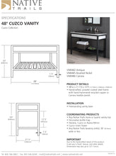 Load image into Gallery viewer, Native Trails VNR485 48&quot; Cuzco Vanity Brushed Nickel