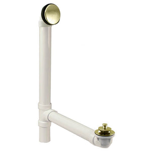 Westbrass 494244H Illusionary Overflow 12 in. and 4 in. Sch. 40 PVC Bath Waste and Overflow with Lift and Turn Bath Drain