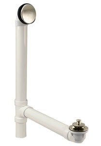 Westbrass 494244H Illusionary Overflow 12 in. and 4 in. Sch. 40 PVC Bath Waste and Overflow with Lift and Turn Bath Drain