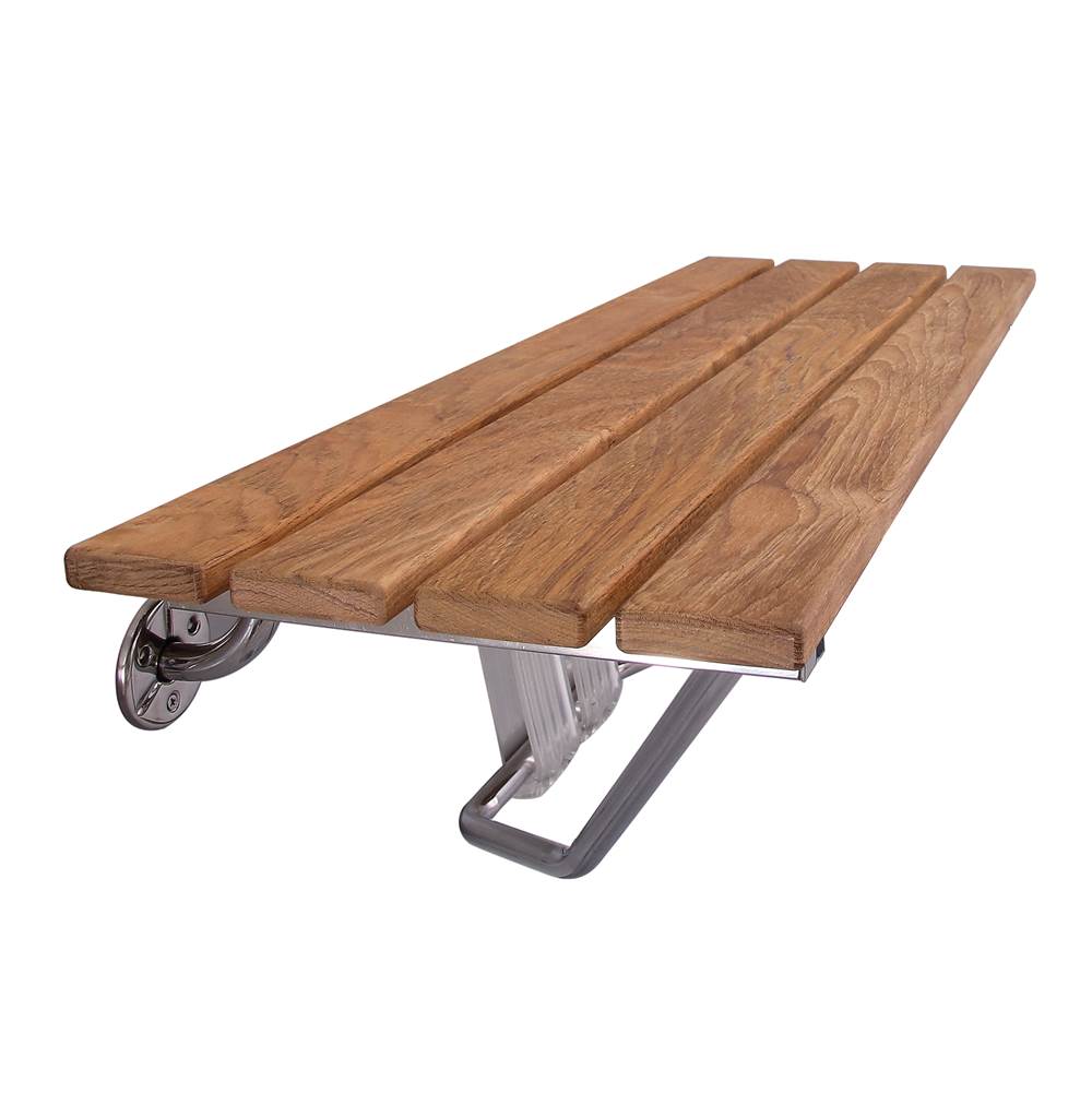 Barclay 6115-SP 36 Teak Wall Mount Slatted Supports - Stainless Steel