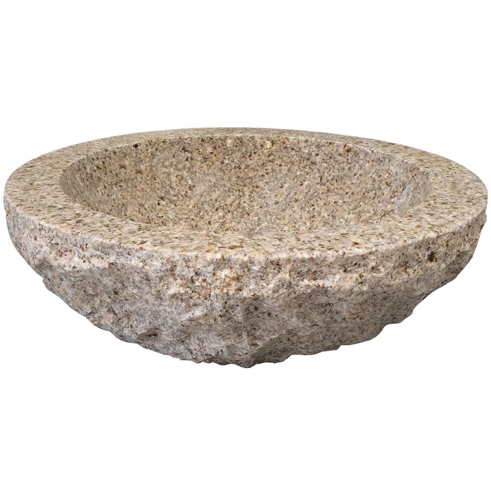 Barclay 7-705GPBE Crestone Round Granite Vessel Polished Beige Granite - Polished Brass