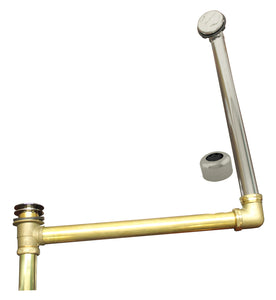 Westbrass 7932420HRDC Brass Direct Outlet Semi-Exposed Waste and Overflow with  Tip-Toe Drain
