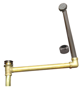 Westbrass 7932420HRDC Brass Direct Outlet Semi-Exposed Waste and Overflow with  Tip-Toe Drain