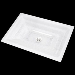 Linkasink AG06C Crackle Large Rectangular - White,Clear Glass