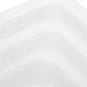 Linkasink AG06E Crackle Medium Square - White,Clear Glass