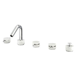 Aquabrass BLACKMACL06BC CLO6 Marmo 5PC DeckMount Tub Filler with Handshower - White