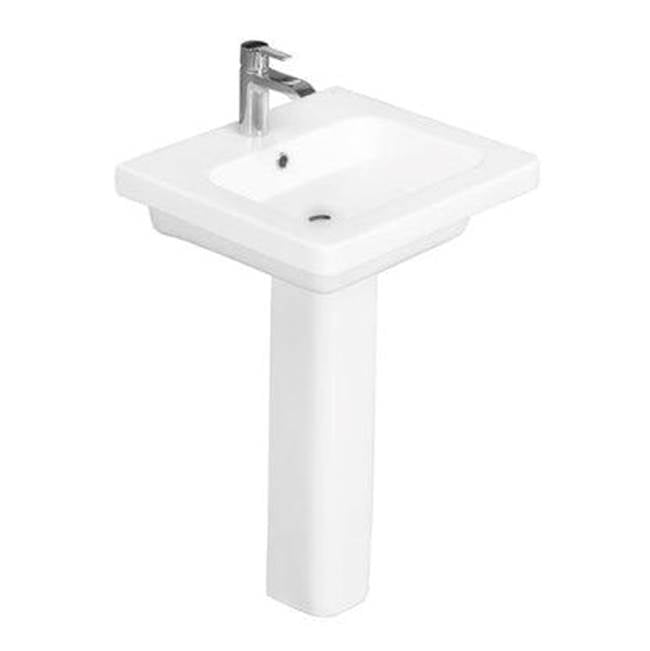 Barclay 3-1064WH Resort 500 Pedestal Lavatory - 4 Center Set - White
