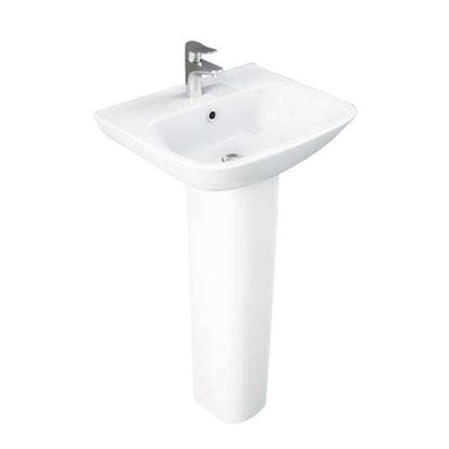Barclay 3-1104WH Eden 450 Pedestal Lavatory 4 Centerset  - White