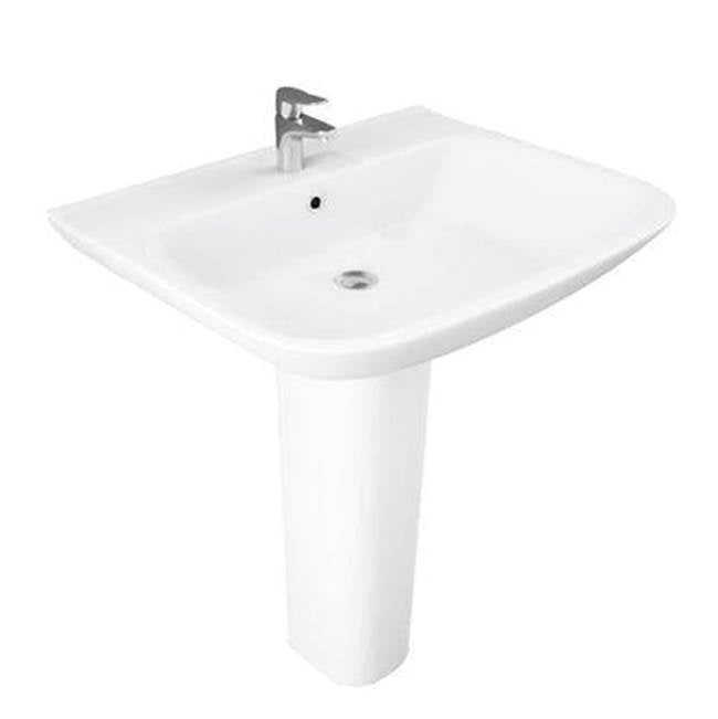 Barclay 3-1124WH Eden 650 Pedestal Lavatory 4 Centerset  - White