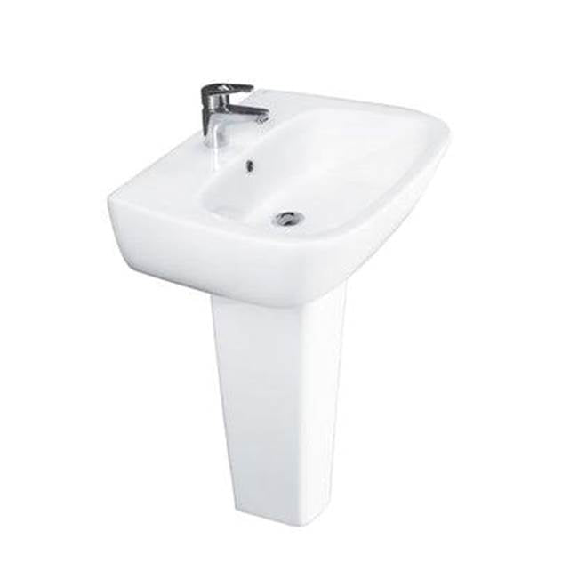 Barclay 3-144WH Elena 500 Pedestal Lavatory 4 Centerset  - White