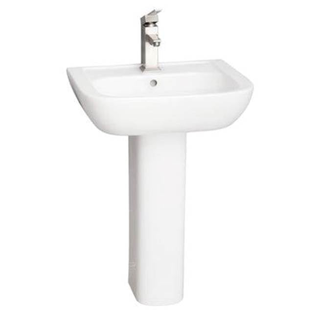 Barclay 3-2014WH Caroline 550 Pedestal Lavatory - 4 Center Set - White