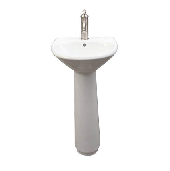 Barclay 3-3031WH Gair Pedestal Lavatory 1 Faucet Hole  - White