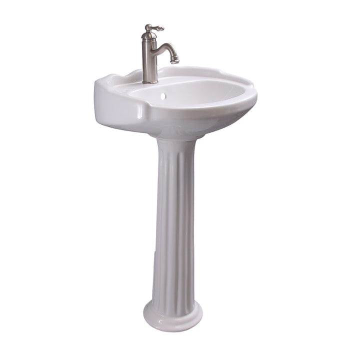 Barclay 3-3044WH Silvi 20 Pedestal Lavatory 4 Center Set  - White