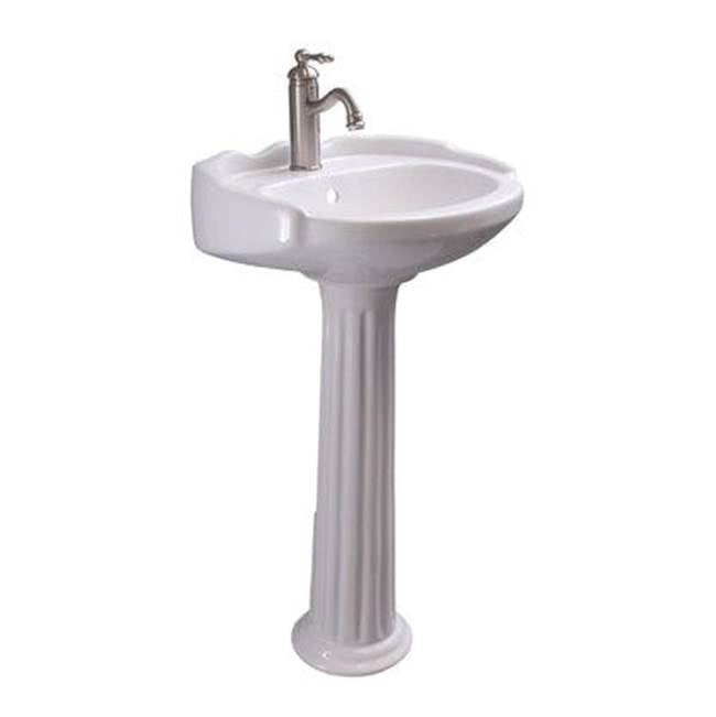 Barclay 3-3046WH Silvi 20 Pedestal Lavatory 6 Centerset  - White
