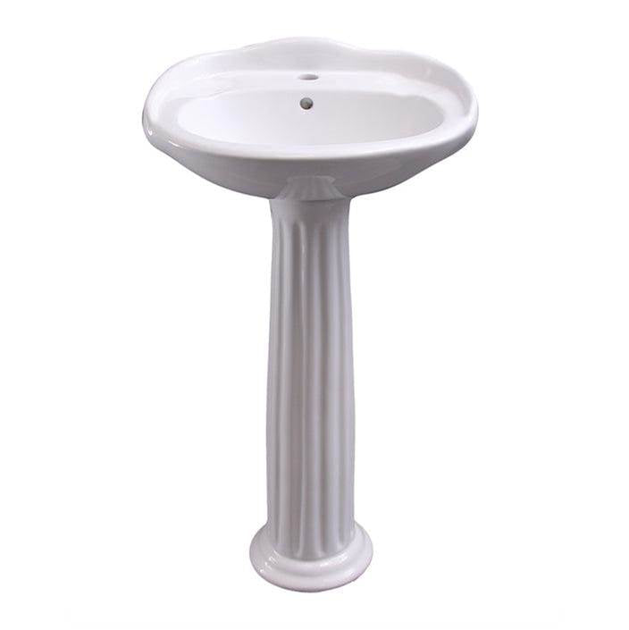 Barclay 3-3051WH Arianne 19 Pedestal Lavatory 1 Faucet Hole  - White