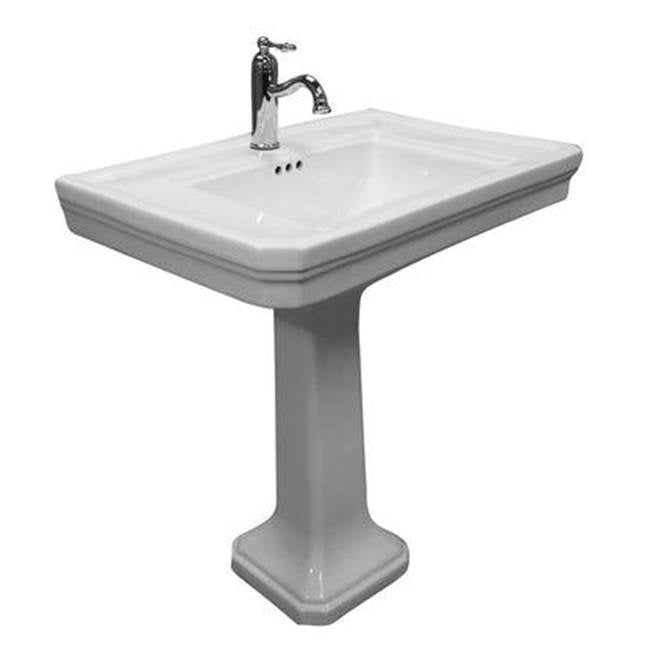 Barclay 3-9101WH Drew 770 Pedestal With 1 Faucet Hole Overflow  - White