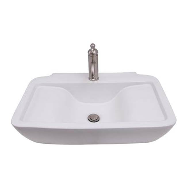 Barclay 4-1127WH Leeds 25 Rect Wall Hung Basin 6 Centerset  - White