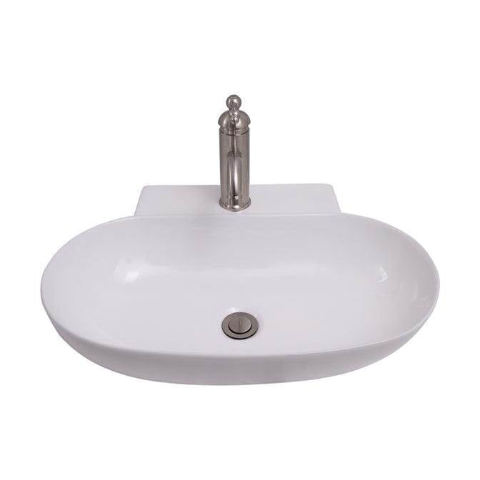 Barclay 4-1128WH Leith 22 Wall Hung Basin 1 Faucet Hole .  - White