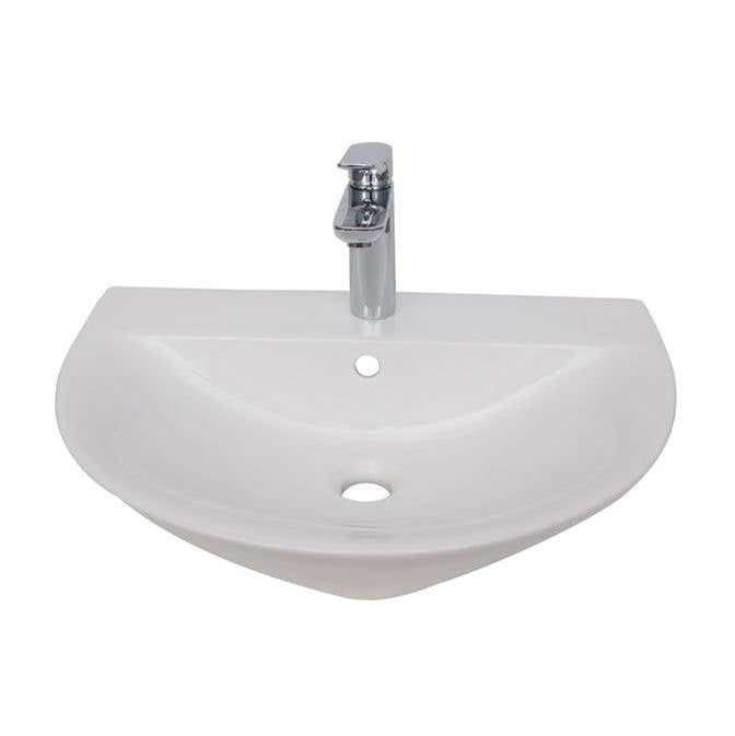Barclay 4-1244WH Morning 600 Wall Hung With 4 Center Set Overflow  - White