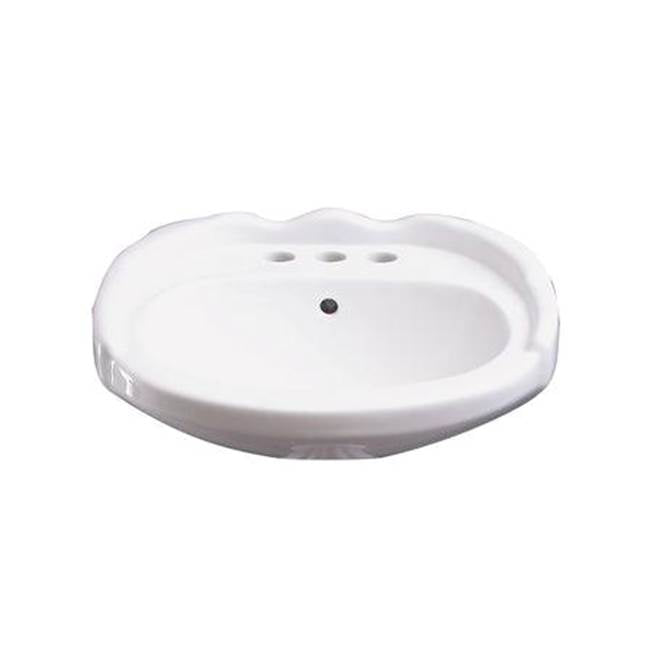 Barclay 4-3046WH Silvi 20 Wall Hung With Overflow 6 Center Set  - White