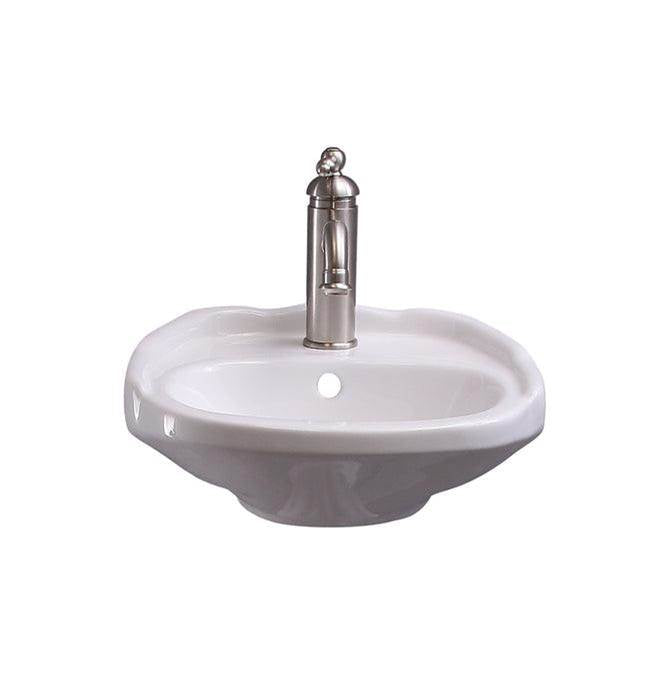 Barclay 4-3061WH Silvi 15 Wall Hung With Overflow 1 Faucet Hole  - White