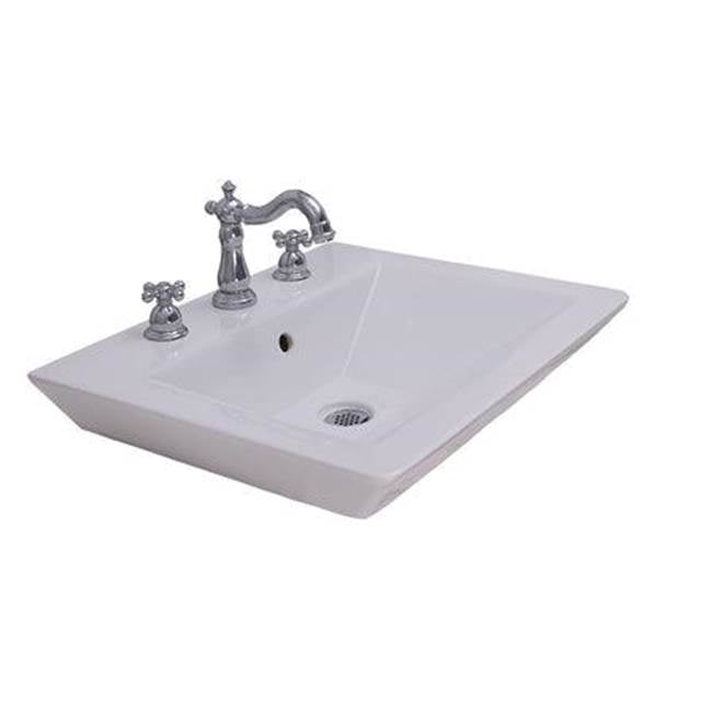 Barclay 4-366WH Opulence 23 Wall - Hung Basin Rect. Bowl 4 Centerset  - White