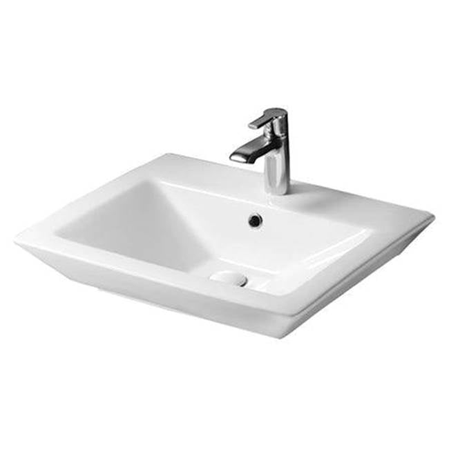 Barclay 4-376WH Opulence Above Counter Basin 23 Rect Bowl 4" Centerset  - White